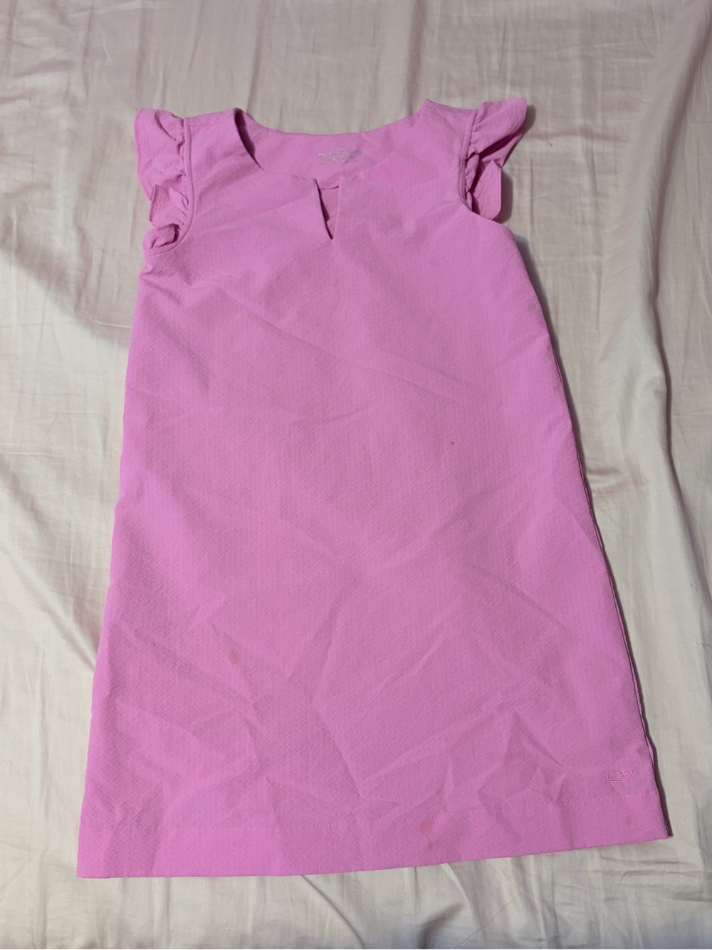 Vineyard Vines Little Girls' Pink Ruffle Sleeve Shift Dress